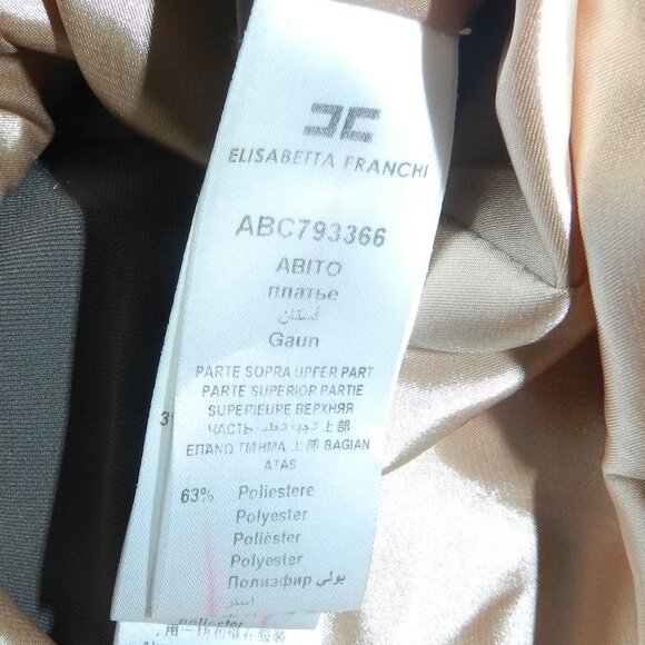 Elisabetta Franchi A-Line Shift Midi Dress Cream/Gray EU 40 🆕⌚📦🏃💨🚚 - Picture 9 of 16